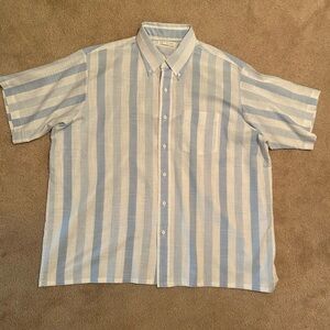 Career club Mens button down blue and white stripped vintage shirt size 1X